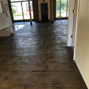 Interior Concrete Floor with Stamped Wood Pattern