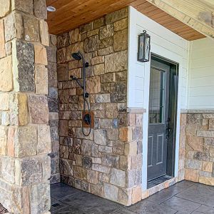 Concrete Entryway and Outdoor Shower Stall
